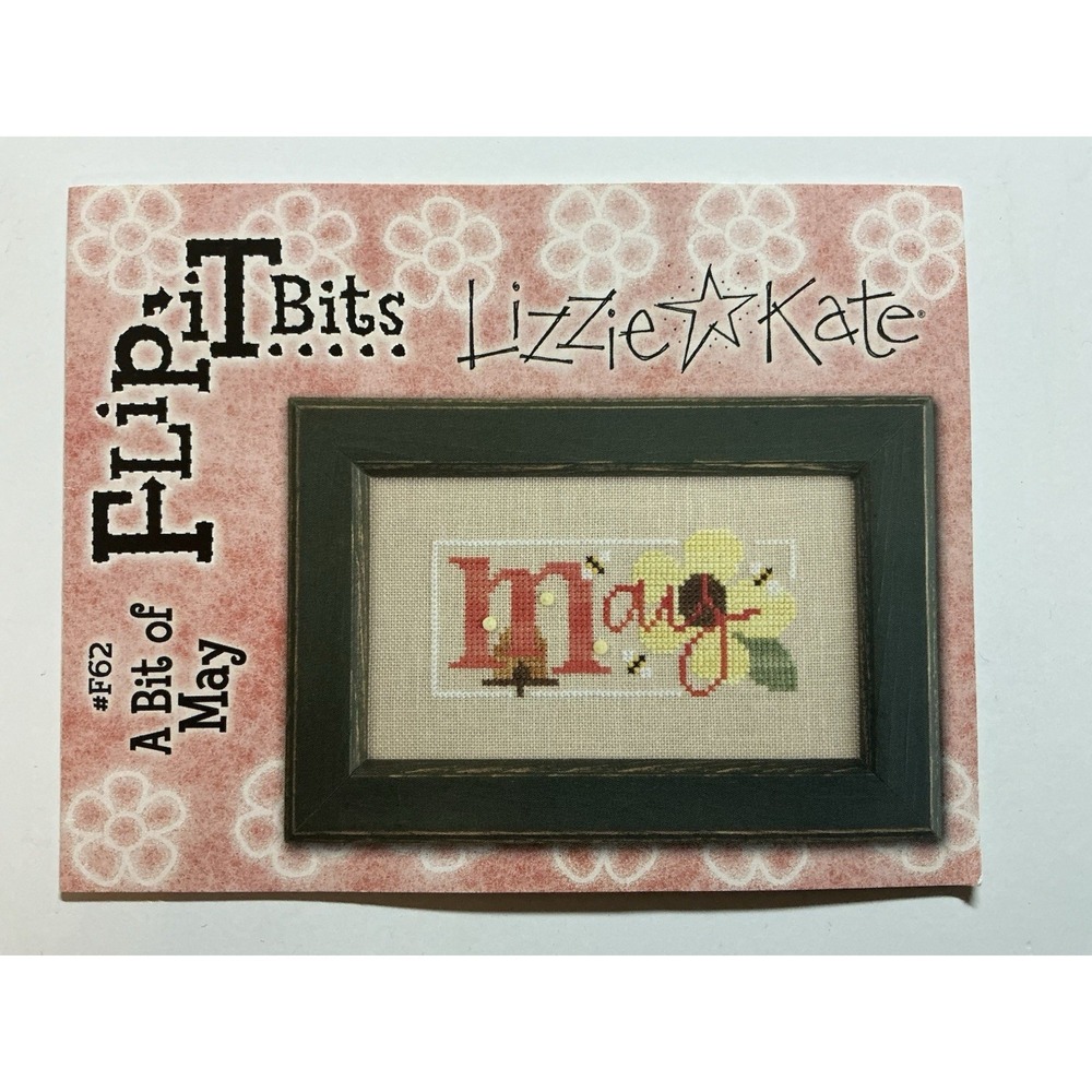 Lizzie Kate Flip It Bits MAY Counted X Stitch Pattern Button Charm Thread
